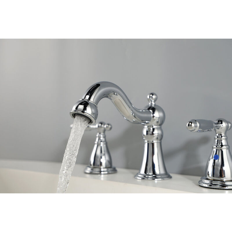 Bothwa Home Vintage-Style Chrome Widespread Bathroom Faucet, 2-Handle Traditional Sink Faucet With Pop-Up Drain Included image number 5