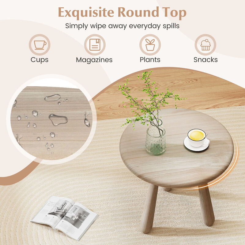 Sturdy Mahogany Wood Side Table for Outdoor Use with Thickened Top-Natural image number 7