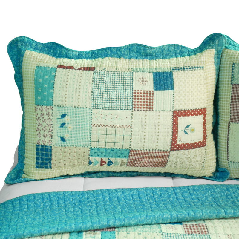 3-Piece Cotton Vermicelli Quilted Printed Quilt Set with Matching Shams image number 2