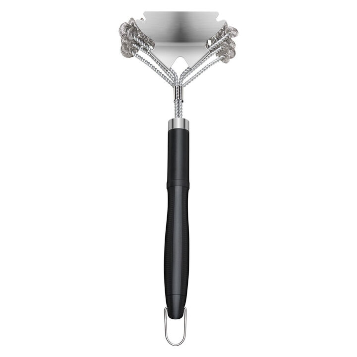 Stainless Steel Grill Brush and Scraper for Outdoor BBQ Grate Cleaning Accessories