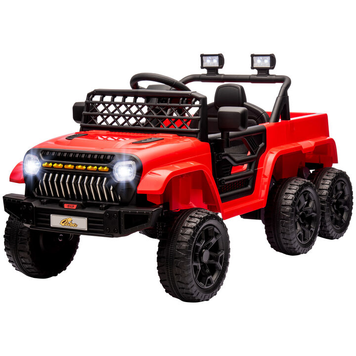BreeBe 12V 4x4 Kids Electric Car w/ 2WD/4WD Switchable, Remote Control, Spring Suspension System, Back Trailer