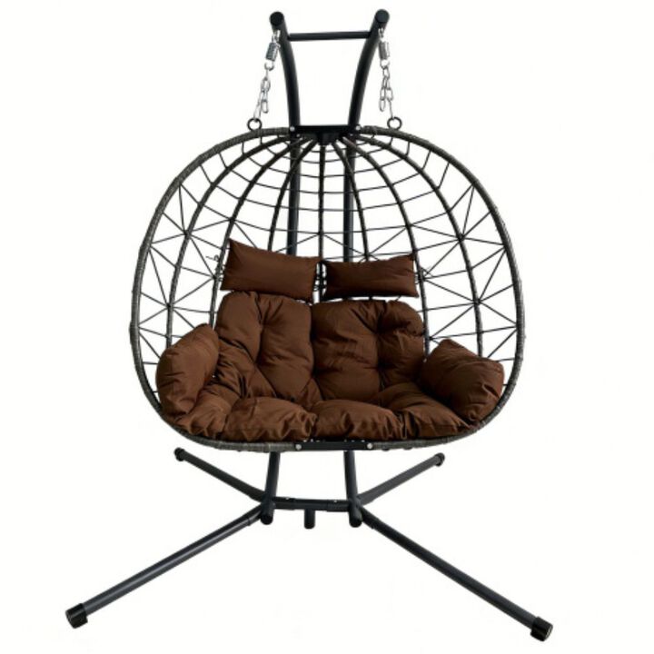 Hivvago Two-Seater Egg Swing Chair with Frame