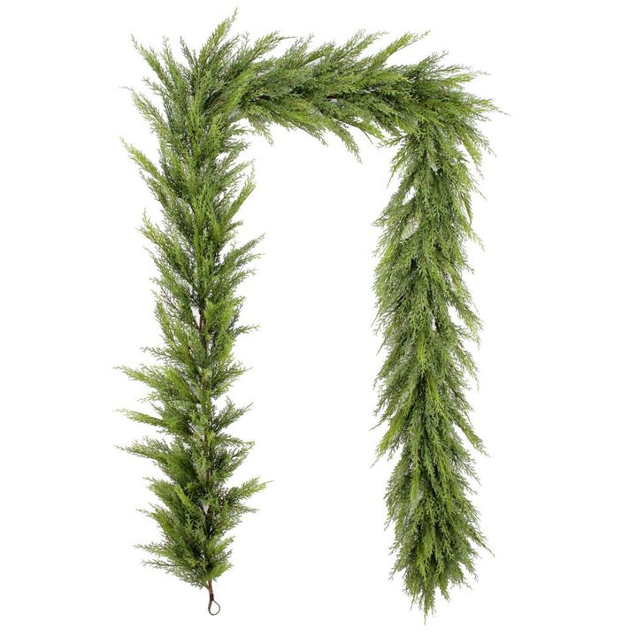 9' Faux Cedar Garland Evergreen