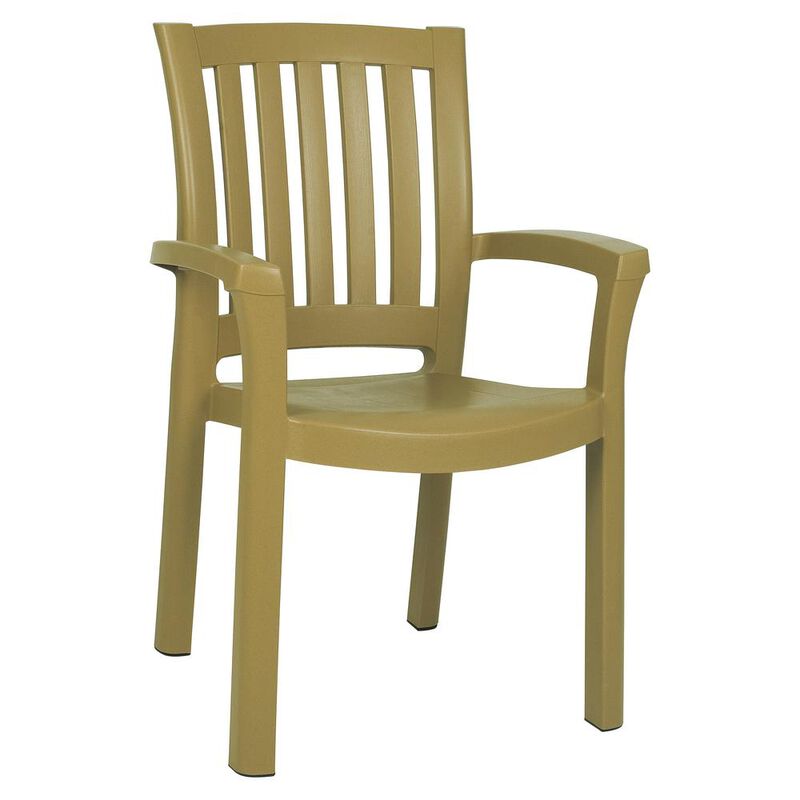 Belen Kox Resin Dining Arm Chair, Set of 2, Teak Brown, Belen Kox
