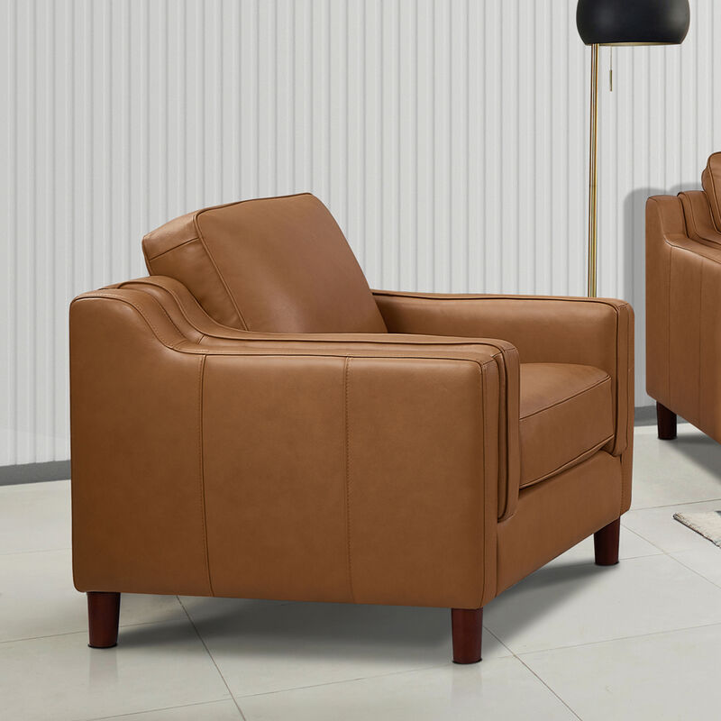 Bella Top Grain Leather Chair image number 3