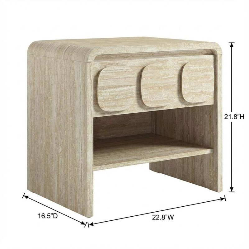 Gray Finish Nightstand with Minimalist Design and Smooth Surface image number 1
