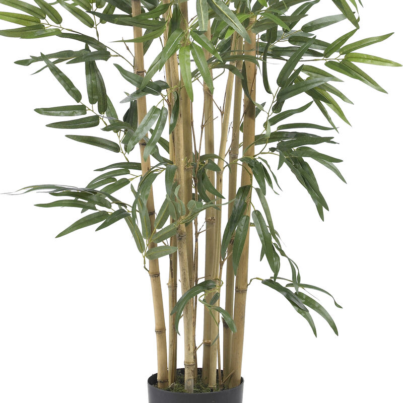 3' Artificial Silk Bambusa Bamboo Tree with a Black Pot