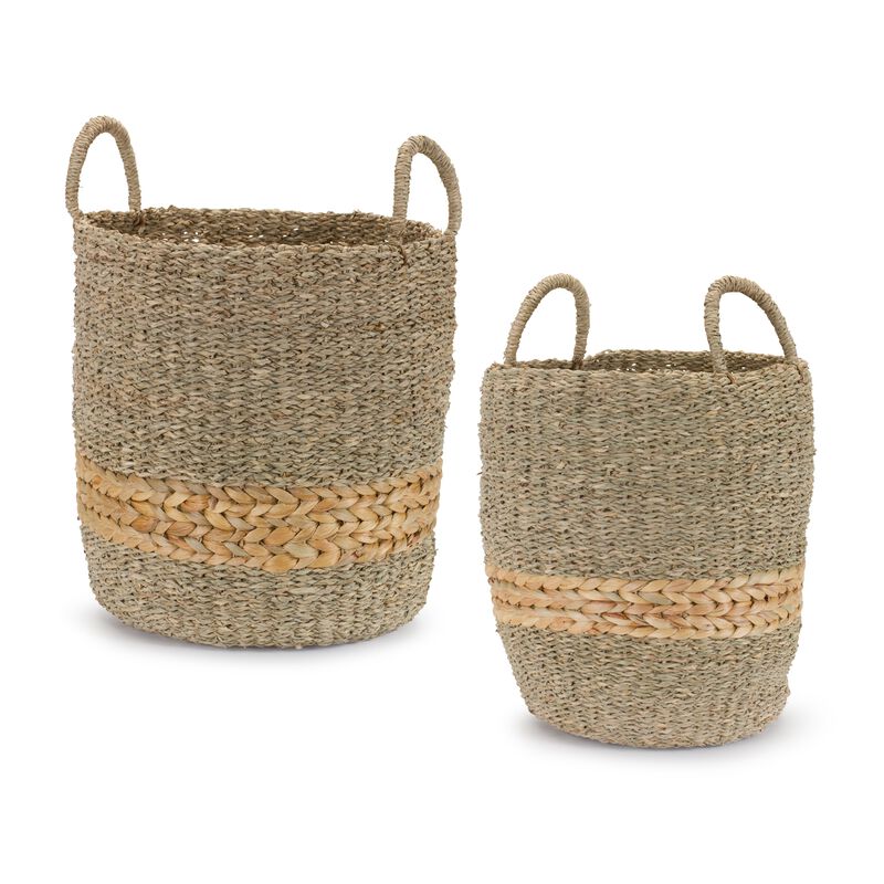 Set of 2 Decorative Storage Baskets for Home Organization and Decor