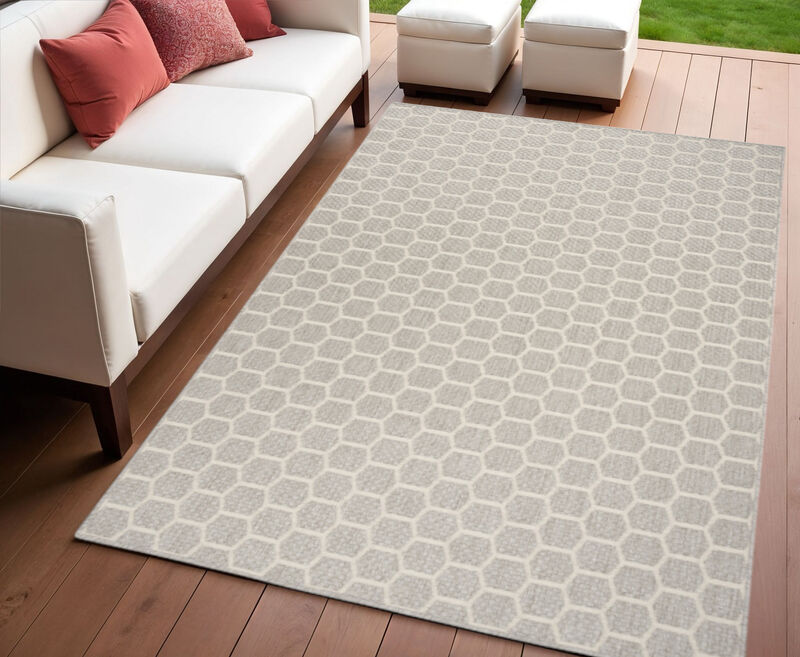 HomeRoots Geometric Indoor Outdoor Area Rug image number 1