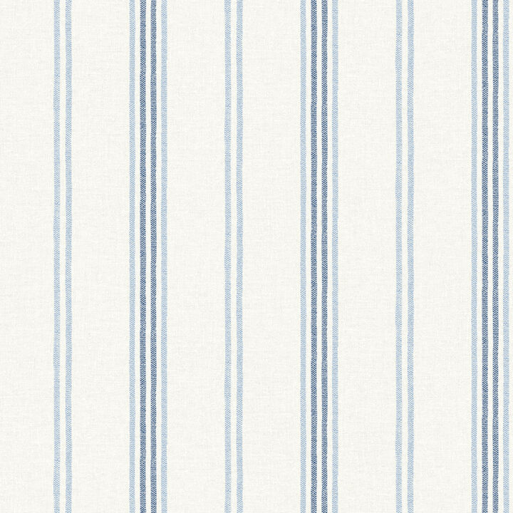 Lovage Blue Linen Stripe Wallpaper