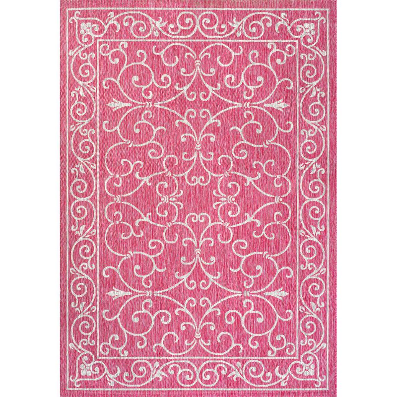 Charleston Vintage Filigree Textured Weave Indoor/Outdoor Area Rug