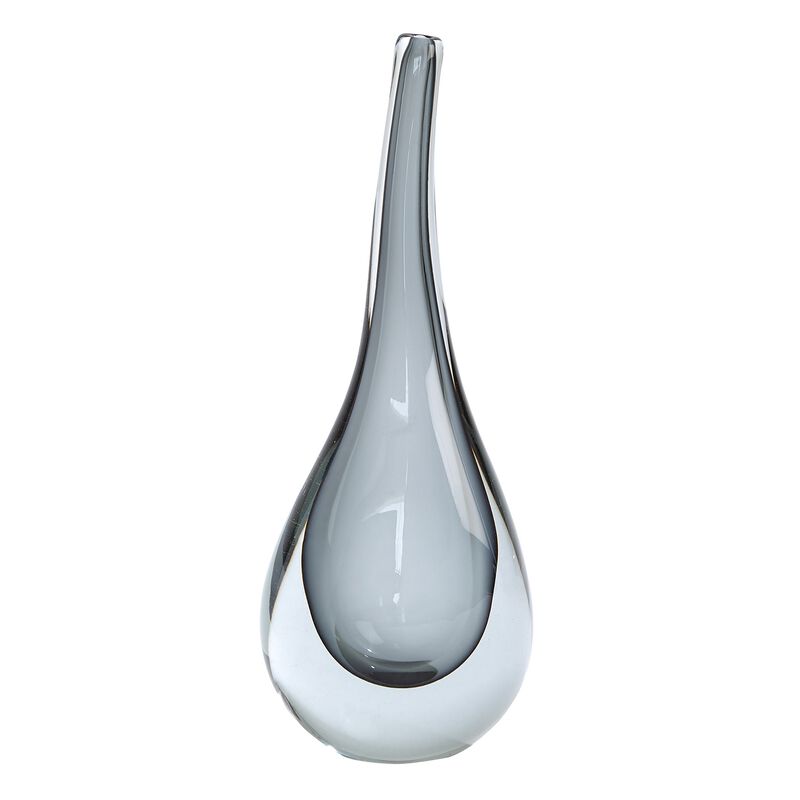 Stretched Neck Vase-Grey Large