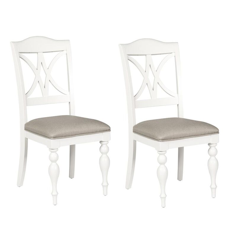 Liberty Furniture Summer House Slat Back Side Chair (RTA)-Set of 2 in Oyster White image number 0