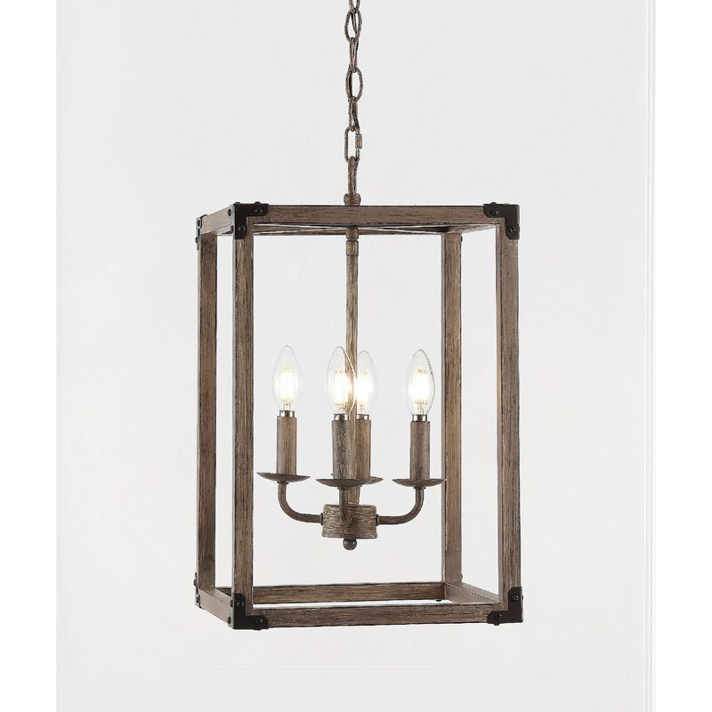 Magnolia 4-Light Adjustable Iron Rustic Farmhouse LED Pendant