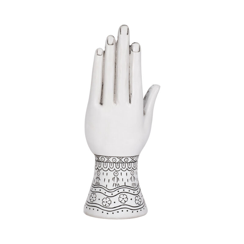 Resin, 10" Tattoo Hand, White image number 3
