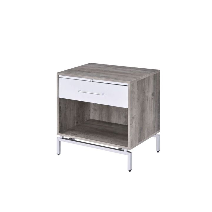 Cistus Accent Table, Weathered Gray Oak White