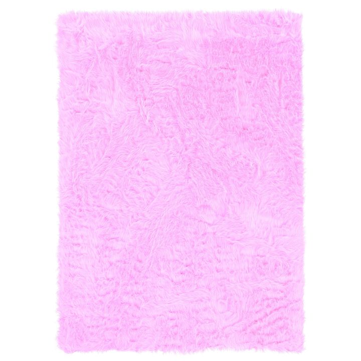 Linon Faux Sheepskin Blue, Rug