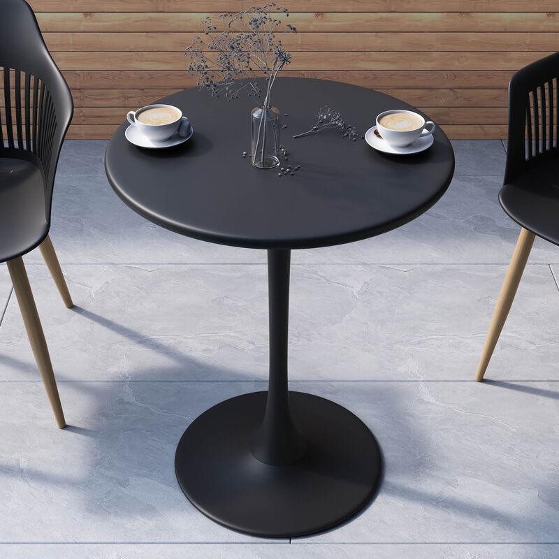 KURV&reg; OUTDOOR & INDOOR ROUND 24" STEEL BISTRO TABLE