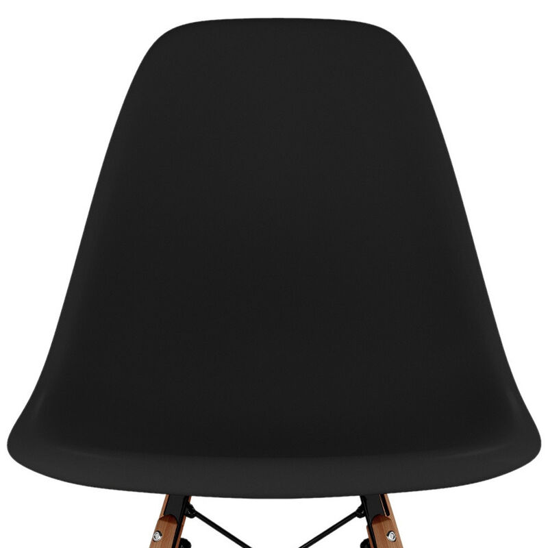 HomeRoots Black And Natural Heavy Duty Plastic And Wood Dining Side Chair image number 5