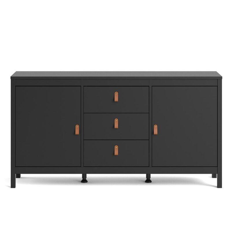 Tvilum Madrid 2 Door Sideboard with 3 Drawers, Black Matte