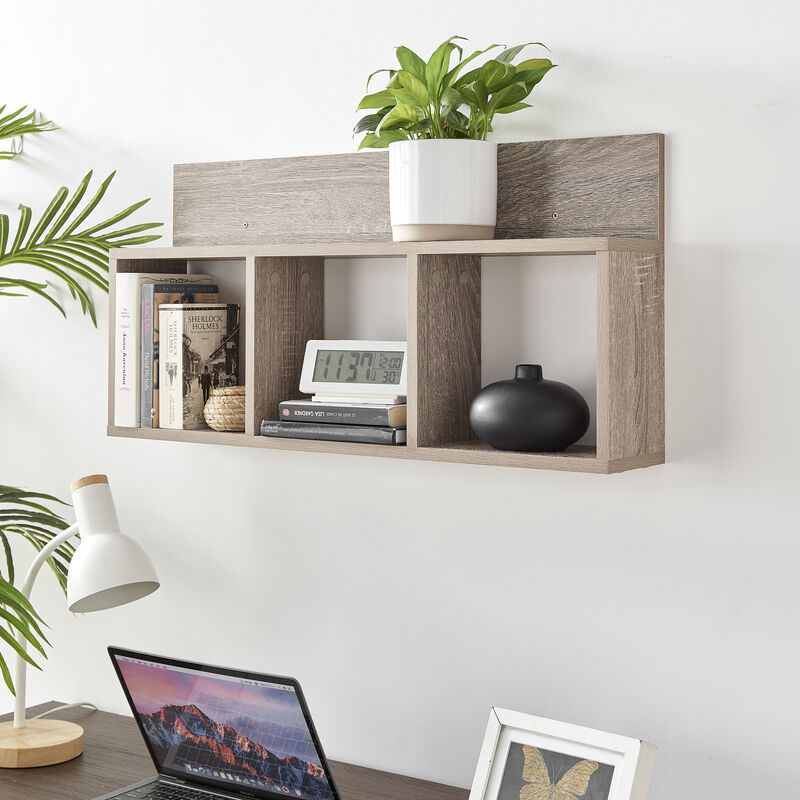 Triple Cubed Floating Shelf with Ledge
