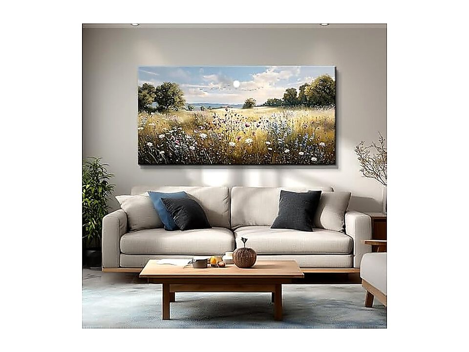 Vintage Canvas Wall Art Country Farmhouse Decor Natural Landscape Floral Retro