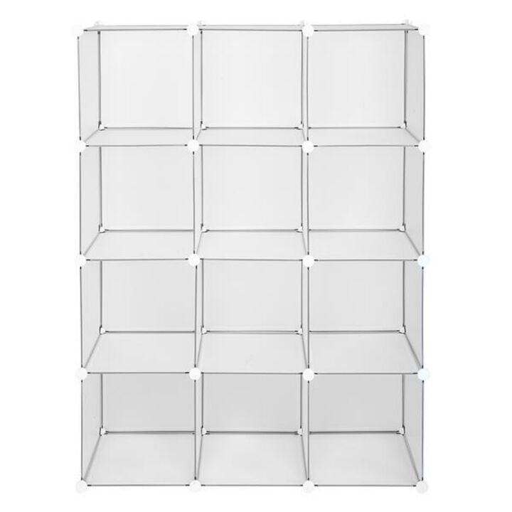 12-Cube Cube Storage Organizer Shelf, Multi-Purpose Bookcase and Closet Shelving Unit