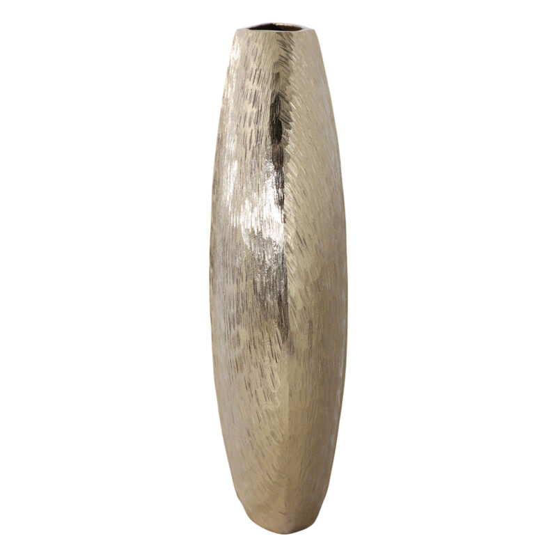 14x14" Modern Round Metal Vase, Gold image number 2