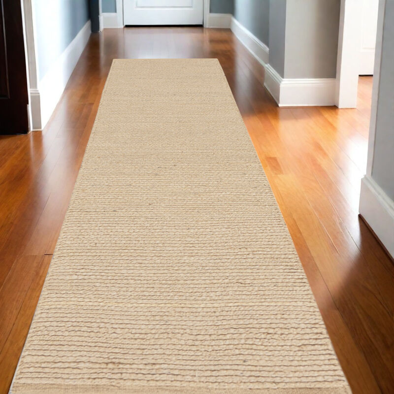 HomeRoots Jute Hand Woven Runner Rug image number 1