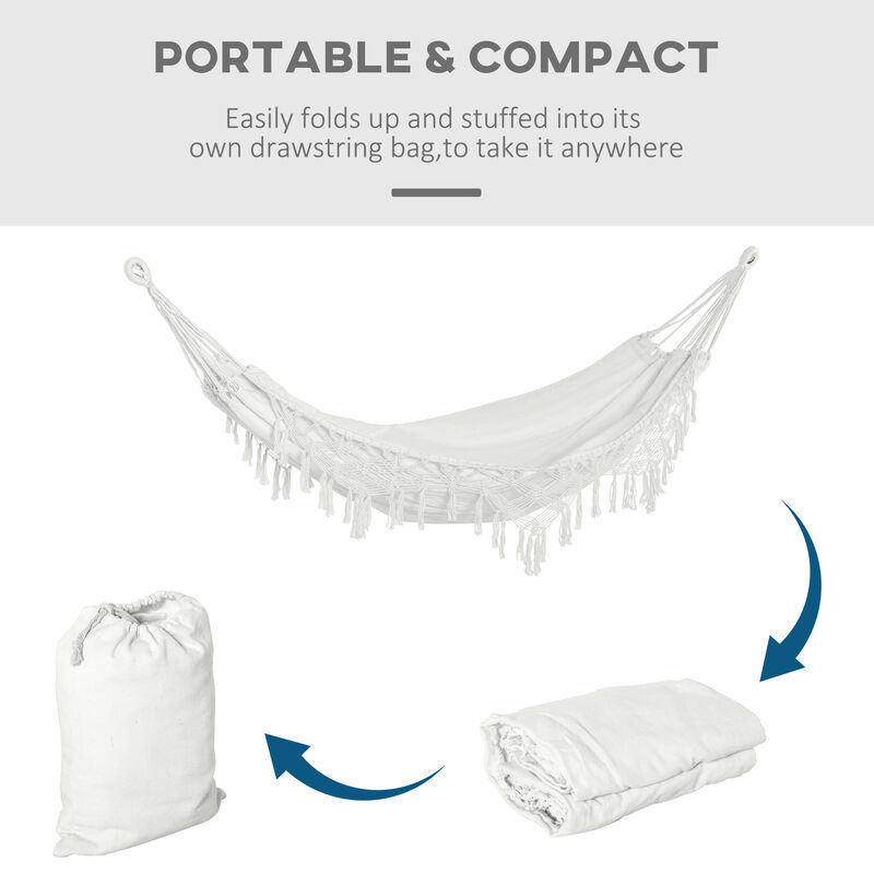 Hivvago Extra Large Boho Hammock with Tassel Fringe image number 4