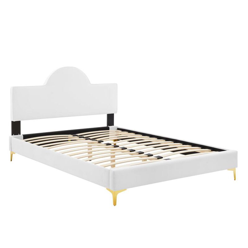 Sunny Performance Velvet King Bed - White MOD-7029-WHI image number 1