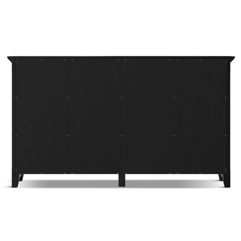 Acadian SOLID WOOD 57 inch Wide Transitional 8 Cube Storage Sofa Table in Black image number 3