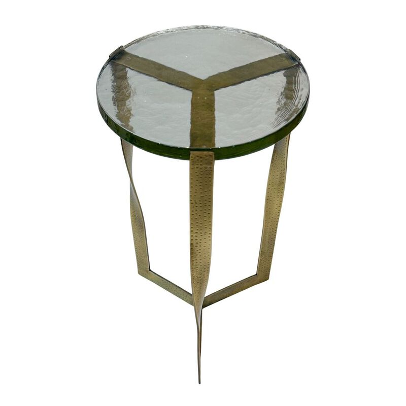 Carolina Chair & Table Castella Round Side Table - Brass
