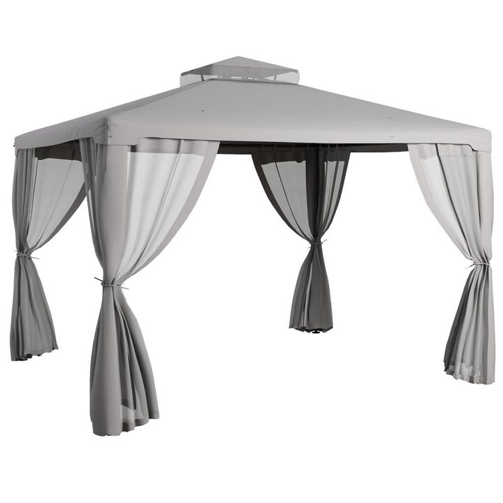 Hivvago 9.6' x 11.6' Garden Gazebo with Double Roof