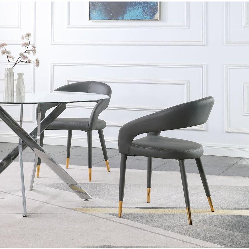 Meridian Furniture Destiny Grey Vegan Leather Dining Chair