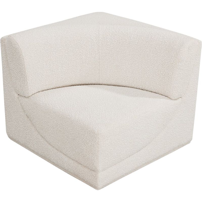 Meridian Furniture Ollie Cream Boucle Fabric Corner