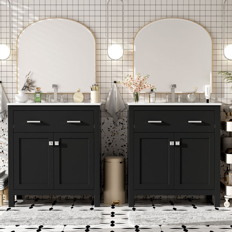 Merax  Modern Double Bathroom Vanity Set