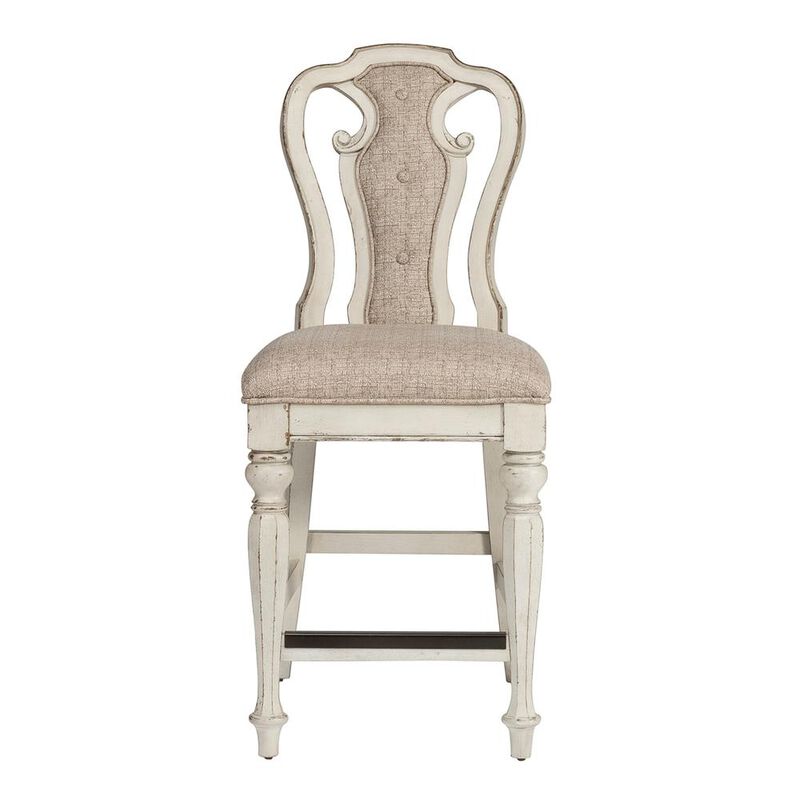 Liberty Furniture Magnolia Manor Counter Height Chair (RTA)-Set of 2 in Antique White image number 3