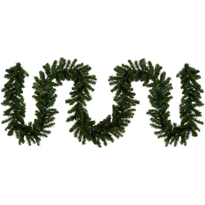 50' x 10" Pre-Lit Canadian Pine Commercial Artificial Christmas Garland  Clear Lights
