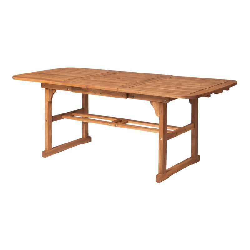 Belen Kox Brown Acacia Hardwood Extendable Dining Table, Belen Kox