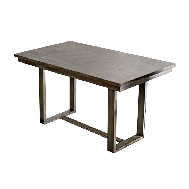 Rectangular Wooden Counter Height Table, Gray