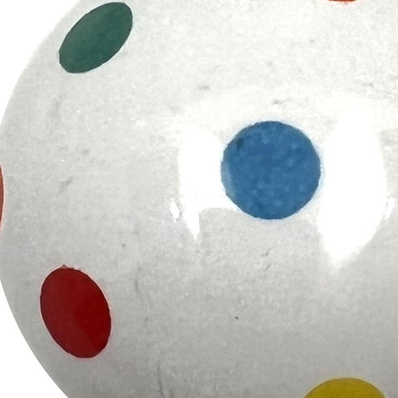 HomeRoots Set of Six Blue Green Off White And Red Polka Dots Ceramic Drawer Pull Knobs image number 3