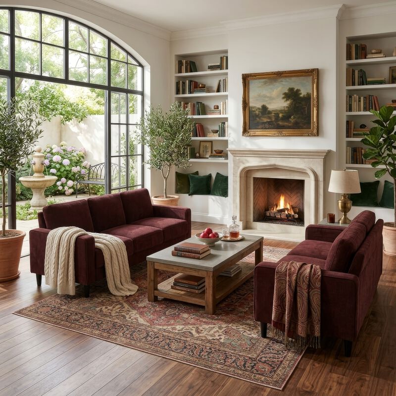 2pc Sofa and Loveseat Set, Track Arms, Foam Fill Upholstery image number 8