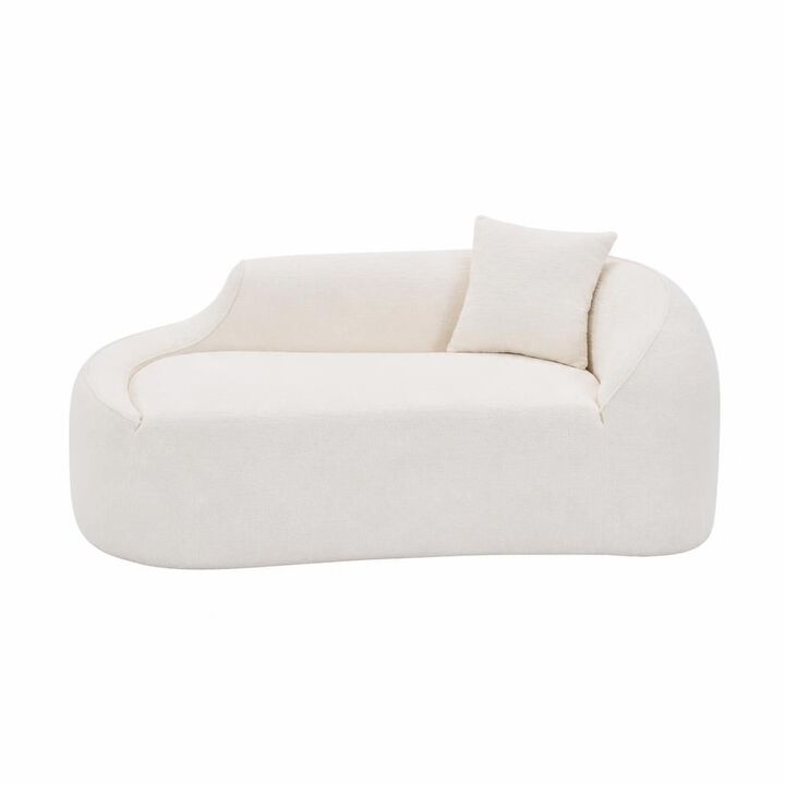 GOODSILO Curved Indoor Chaise Lounge Chair Modern Deep Seating Sleeper Sofa with Throw Pillow for Living Room Bedroom Apartment Small Spaces