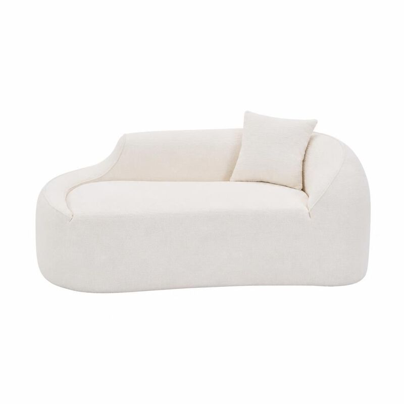 GOODSILO Curved Indoor Chaise Lounge Chair Modern Deep Seating Sleeper Sofa with Throw Pillow for Living Room Bedroom Apartment Small Spaces image number 0