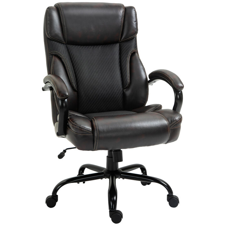 Faux Leather Executive Office Chair Tall Computer Chair with Adjusted Height