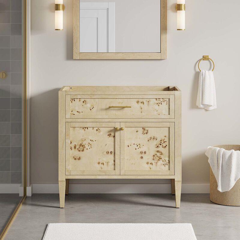 Modway EEI-6139-BUR Elysian 36" Wood Bathroom Vanity Cabinet (Sink Basin Not Included), Burgundy image number 9