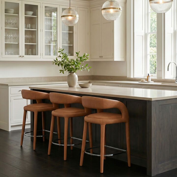 Meridian Furniture Sylvester Vegan Leather Stool