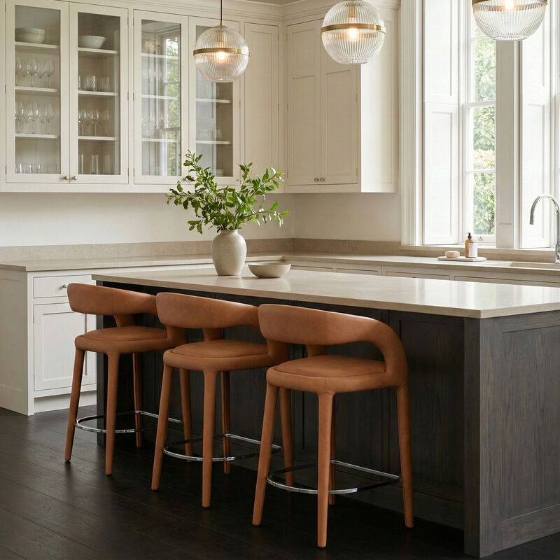 Meridian Furniture Sylvester Vegan Leather Stool