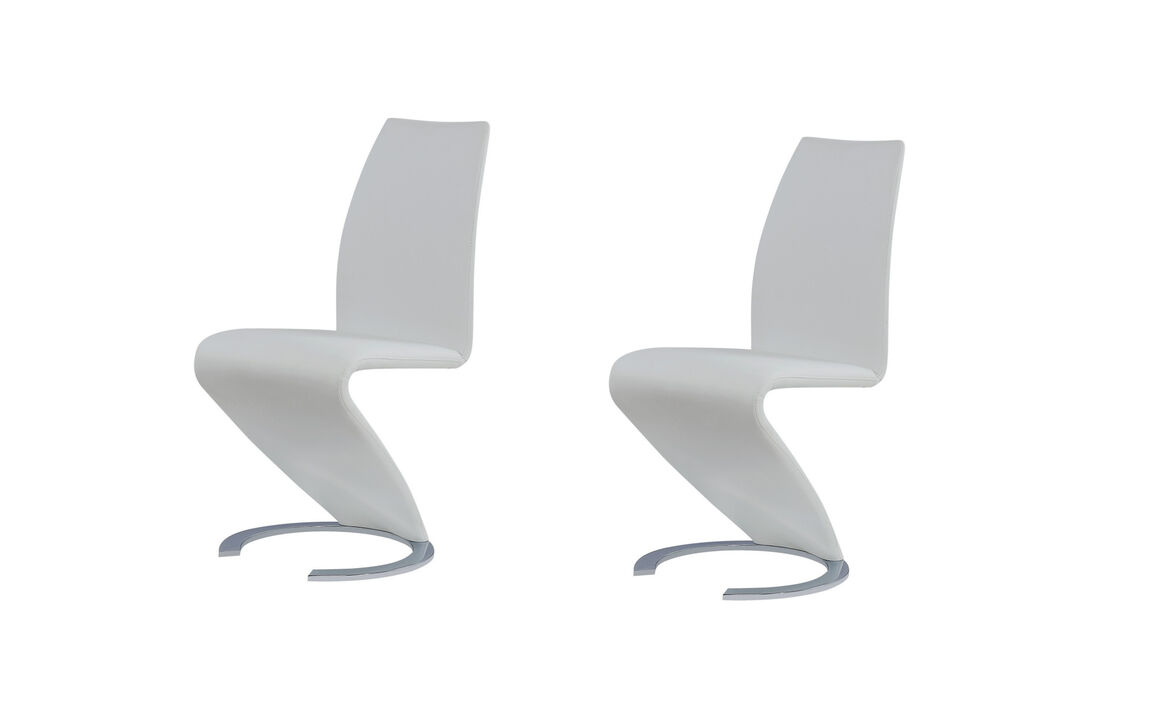 Set of 2 Modern Dining Chairs with Horseshoe Metal Base, Stylish Side Chairs
